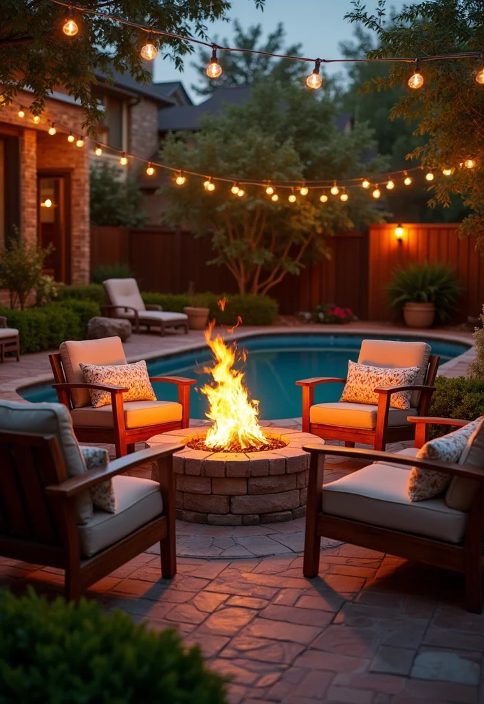 12 Bloxburg Backyard Ideas With Pool for Cute Fun Creative Builds 45 12 Bloxburg Backyard Ideas With Pool for Cute Fun Creative Builds - 5. Cozy Fire Pit Retreat