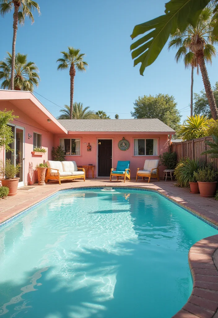 12 Bloxburg Backyard Ideas With Pool for Cute Fun Creative Builds 67 12 Bloxburg Backyard Ideas With Pool for Cute Fun Creative Builds - 7. Vintage Retro Pool Party