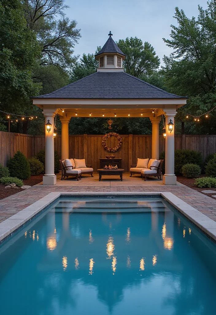 12 Bloxburg Backyard Ideas With Pool for Cute Fun Creative Builds 78 12 Bloxburg Backyard Ideas With Pool for Cute Fun Creative Builds - 8. Stylish Gazebo Lounge