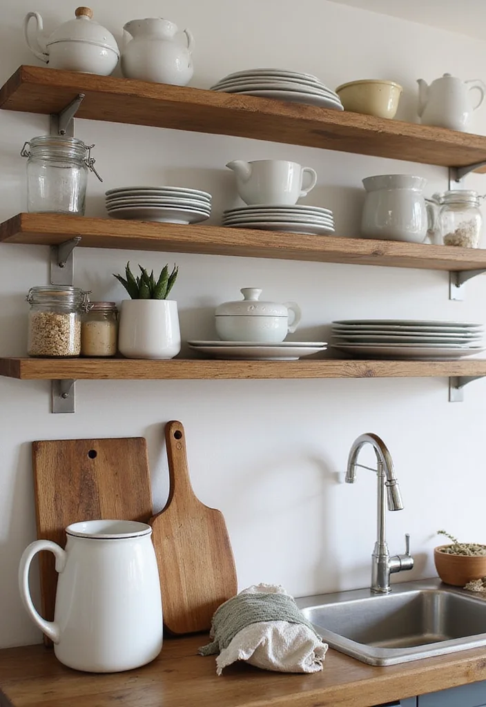 12 Cabin Kitchen Ideas for Warm Rustic Nature Inspired Style 56 12 Cabin Kitchen Ideas for Warm Rustic Nature Inspired Style - 6. Open Shelving Ideas