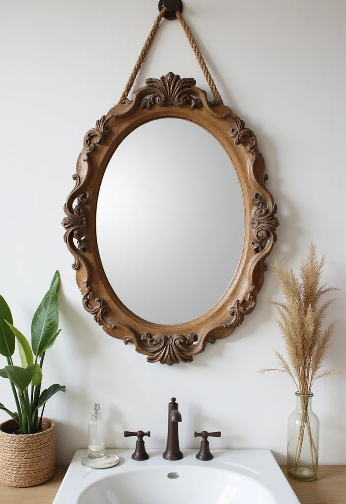 12 DIY Bathroom Ideas for Affordable Creative Stylish Upgrades 100 12 DIY Bathroom Ideas for Affordable Creative Stylish Upgrades - 10. Recycled Mirror Frame