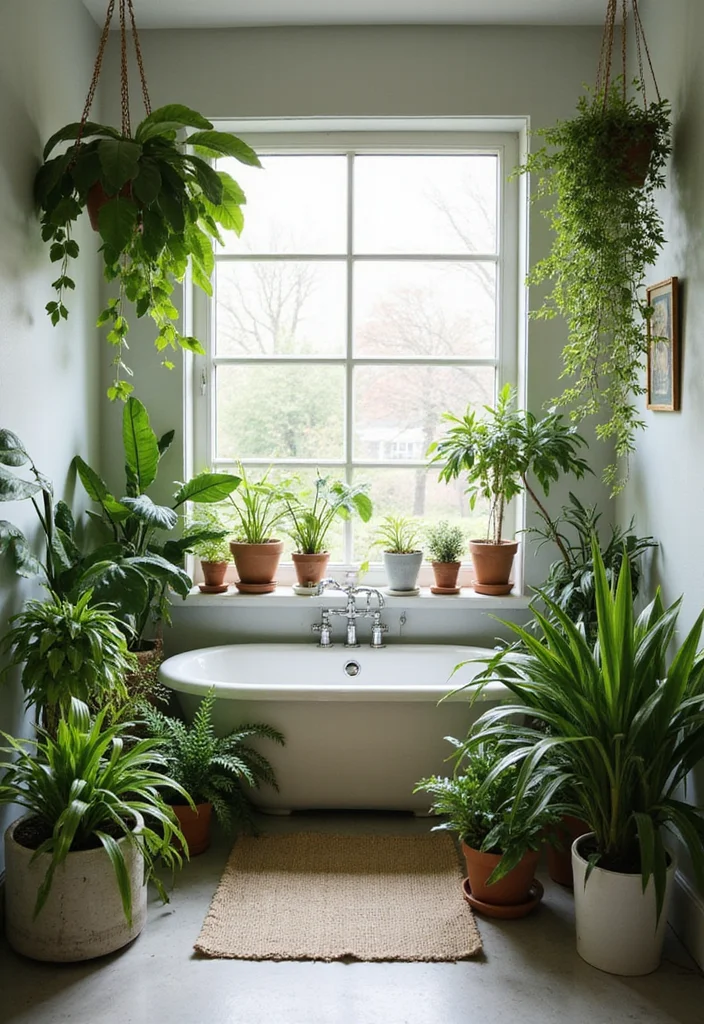 12 DIY Bathroom Ideas for Affordable Creative Stylish Upgrades 12 12 DIY Bathroom Ideas for Affordable Creative Stylish Upgrades - 2. Plant Paradise