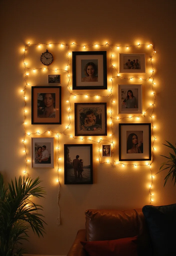 12 Fairy Lights Bedroom Ideas for Soft Magical Ambient Glow 12 12 Fairy Lights Bedroom Ideas for Soft Magical Ambient Glow - 2. Fairy Light Wall Art