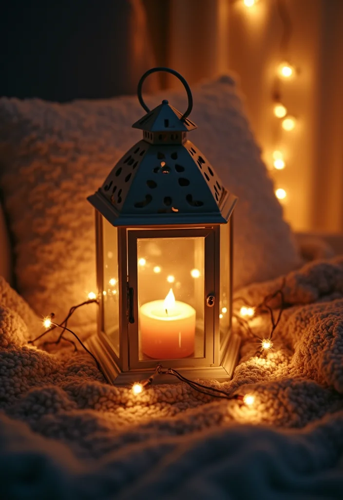 12 Fairy Lights Bedroom Ideas for Soft Magical Ambient Glow 56 12 Fairy Lights Bedroom Ideas for Soft Magical Ambient Glow - 6. Bedside Lanterns