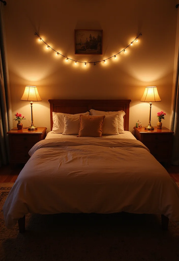 12 Grown Woman Bedroom Ideas for Elegant Mature Cozy Style 23 12 Grown Woman Bedroom Ideas for Elegant Mature Cozy Style - 3. Warm Lighting Choices