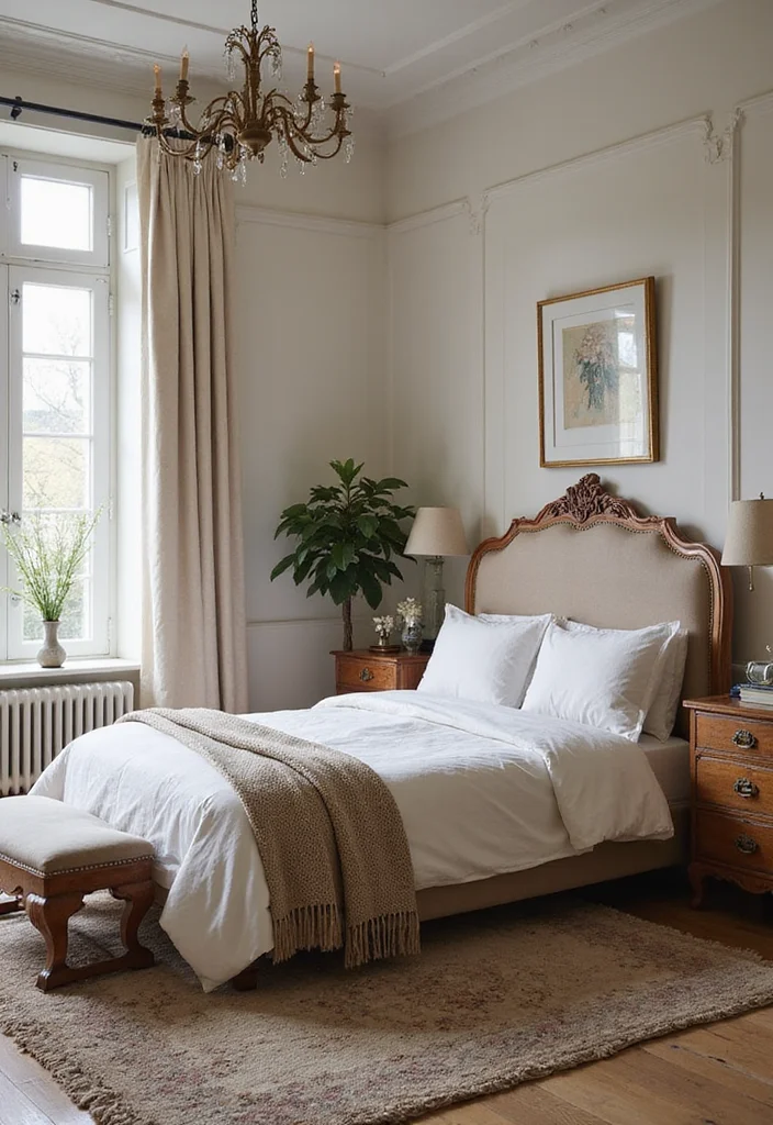 12 Grown Woman Bedroom Ideas for Elegant Mature Cozy Style 34 12 Grown Woman Bedroom Ideas for Elegant Mature Cozy Style - 4. Vintage Furniture Accents