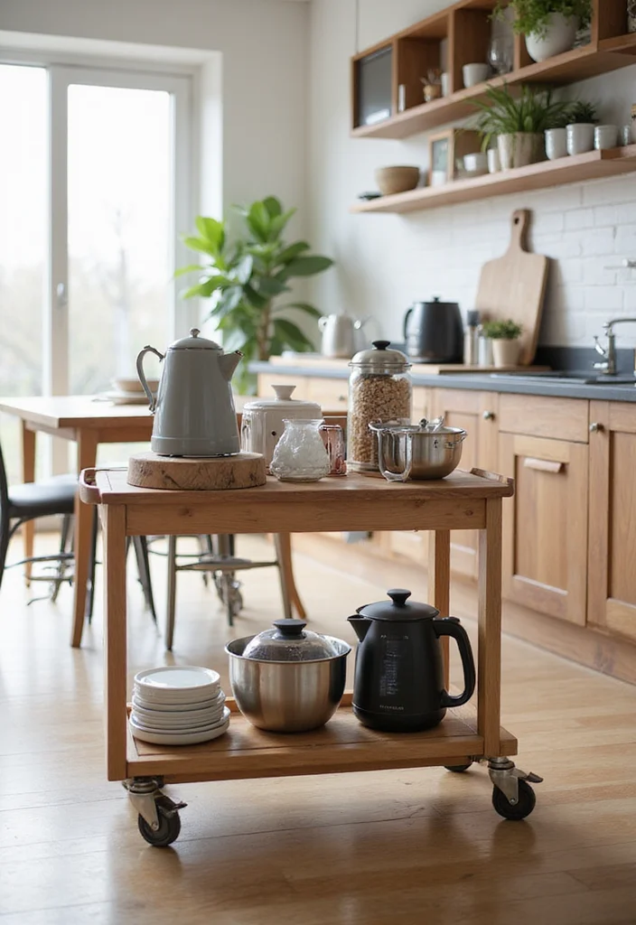 12 Kitchen Appliance Storage Ideas for Clean Organized Counters 12 12 Kitchen Appliance Storage Ideas for Clean Organized Counters - 2. Rolling Carts