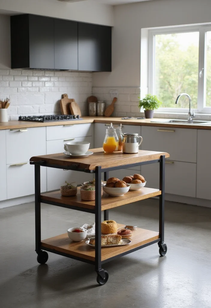 12 Kitchen Table Ideas for Practical Everyday Dining and Comfort 122 12 Kitchen Table Ideas for Practical Everyday Dining and Comfort - 12. Portable Carts: Versatile Dining Solutions