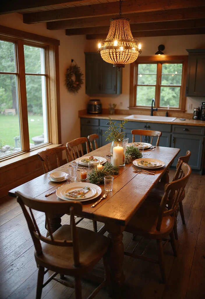 12 Kitchen Table Ideas for Practical Everyday Dining and Comfort 67 12 Kitchen Table Ideas for Practical Everyday Dining and Comfort - 7. Rustic Farmhouse Tables: Cozy and Inviting