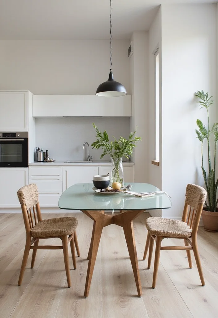 12 Kitchen Table Ideas for Practical Everyday Dining and Comfort 78 12 Kitchen Table Ideas for Practical Everyday Dining and Comfort - 8. Glass-Top Tables: Airy and Elegant