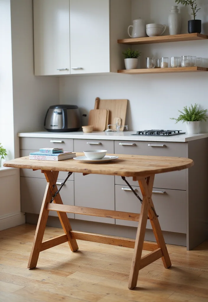 12 Kitchen Table Ideas for Practical Everyday Dining and Comfort 89 12 Kitchen Table Ideas for Practical Everyday Dining and Comfort - 9. Folding Tables: Convenience at Hand