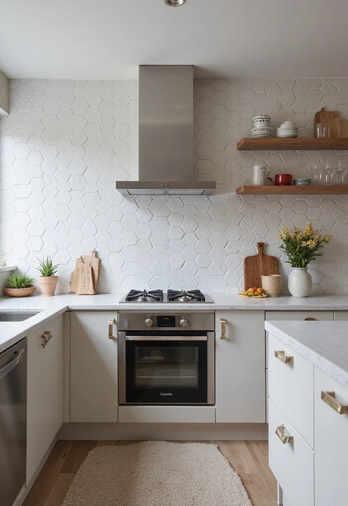 12 Kitchen Wall Paneling Ideas for Texture Depth and Modern Style 78 12 Kitchen Wall Paneling Ideas for Texture Depth and Modern Style - 8. Hexagonal Wall Panels for a Geometric Flair