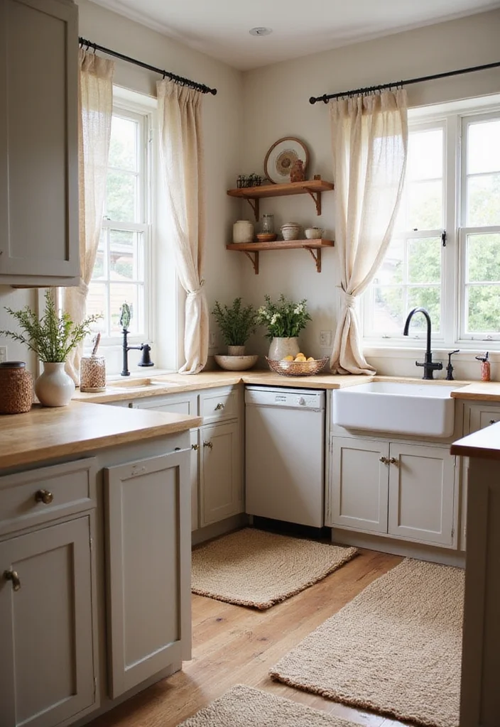 12 Lake House Kitchen Ideas for Breezy Relaxed Coastal Charm 56 12 Lake House Kitchen Ideas for Breezy Relaxed Coastal Charm - 6. Natural Textiles