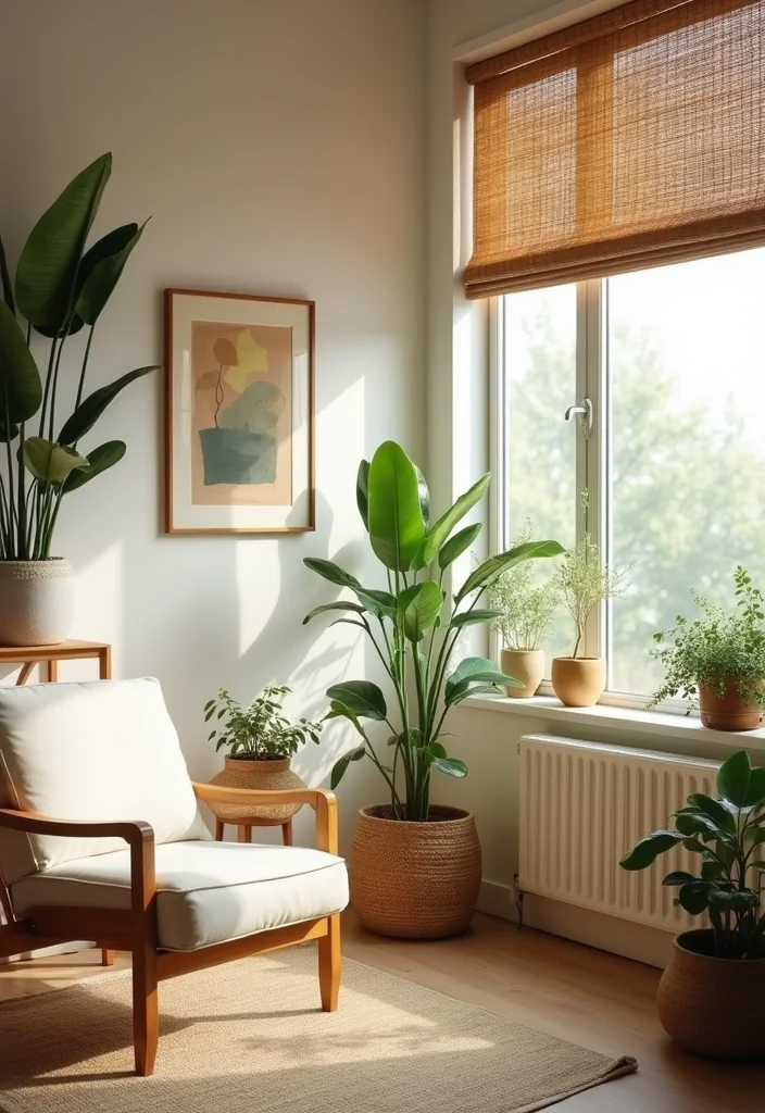 12 Living Room Blinds Ideas for Light Control and Clean Style 1 12 Living Room Blinds Ideas for Light Control and Clean Style - 1. Bamboo Blinds: Natural Elegance