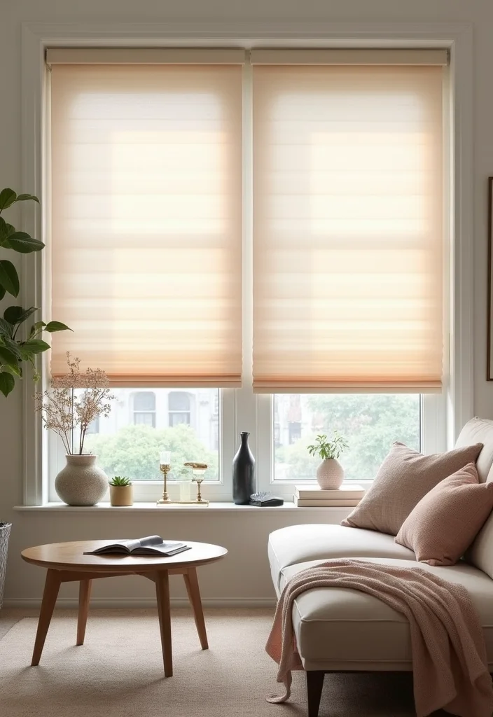 12 Living Room Blinds Ideas for Light Control and Clean Style 45 12 Living Room Blinds Ideas for Light Control and Clean Style - 5. Cellular Shades: Energy-Efficient and Stylish