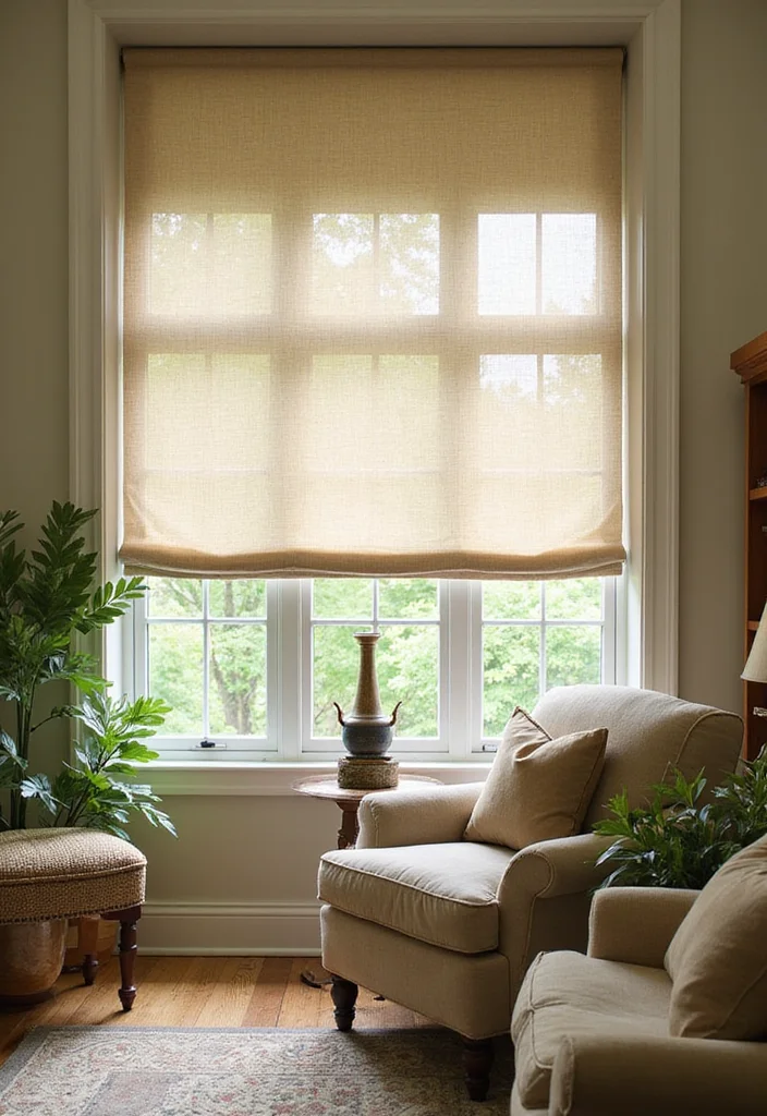 12 Living Room Blinds Ideas for Light Control and Clean Style 67 12 Living Room Blinds Ideas for Light Control and Clean Style - 7. Roman Shades: Elegance Meets Functionality