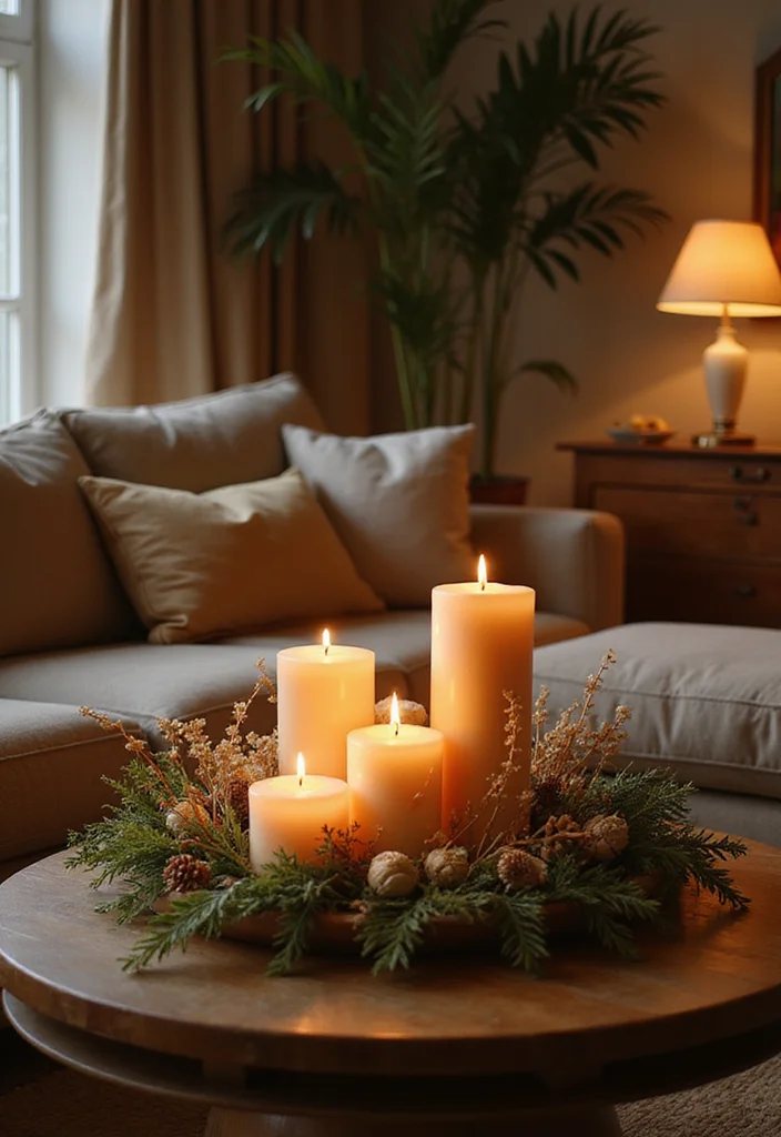 12 Living Room Center Table Decor Ideas for Balanced Simple Accents 45 12 Living Room Center Table Decor Ideas for Balanced Simple Accents - 5. Simple Candle Arrangements