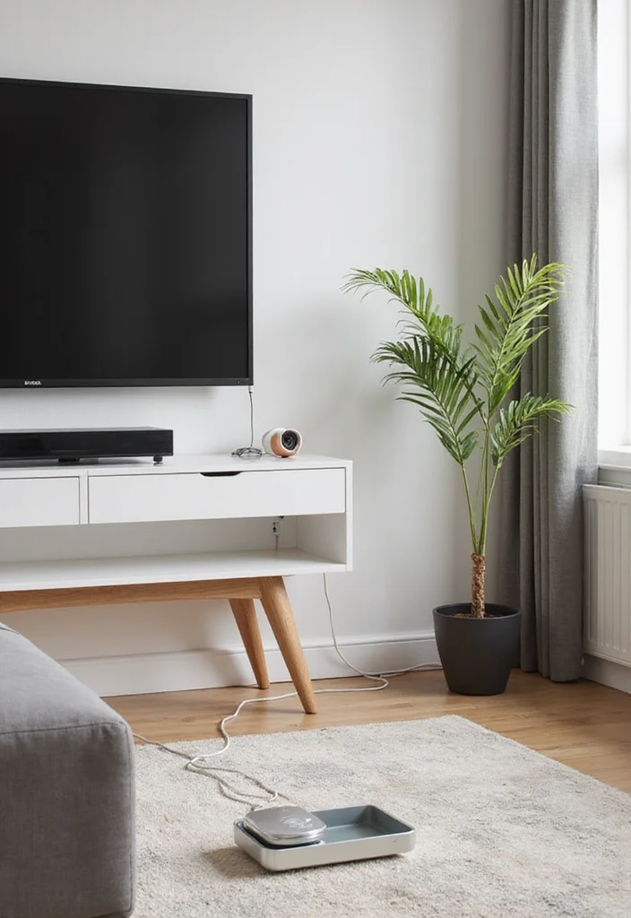 12 Living Room Entertainment Center Ideas for Organized Clean Viewing 56 12 Living Room Entertainment Center Ideas for Organized Clean Viewing - 6. Stylish Cable Management