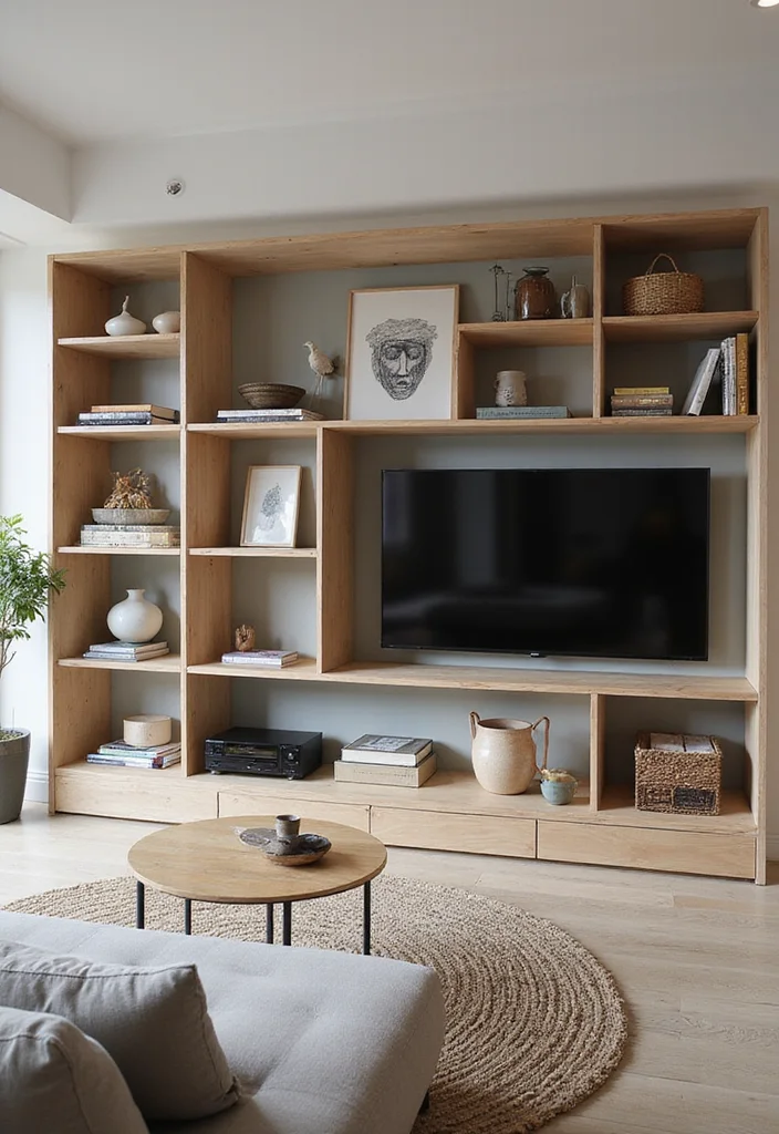 12 Living Room Entertainment Center Ideas for Organized Clean Viewing 67 12 Living Room Entertainment Center Ideas for Organized Clean Viewing - 7. Open Shelving for Visual Appeal