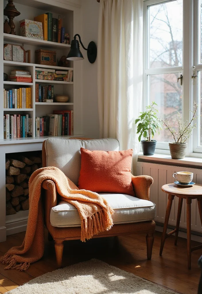 12 Living Room Library Ideas for Warm Cozy Intelligent Style 12 12 Living Room Library Ideas for Warm Cozy Intelligent Style - 2. Cozy Reading Nook