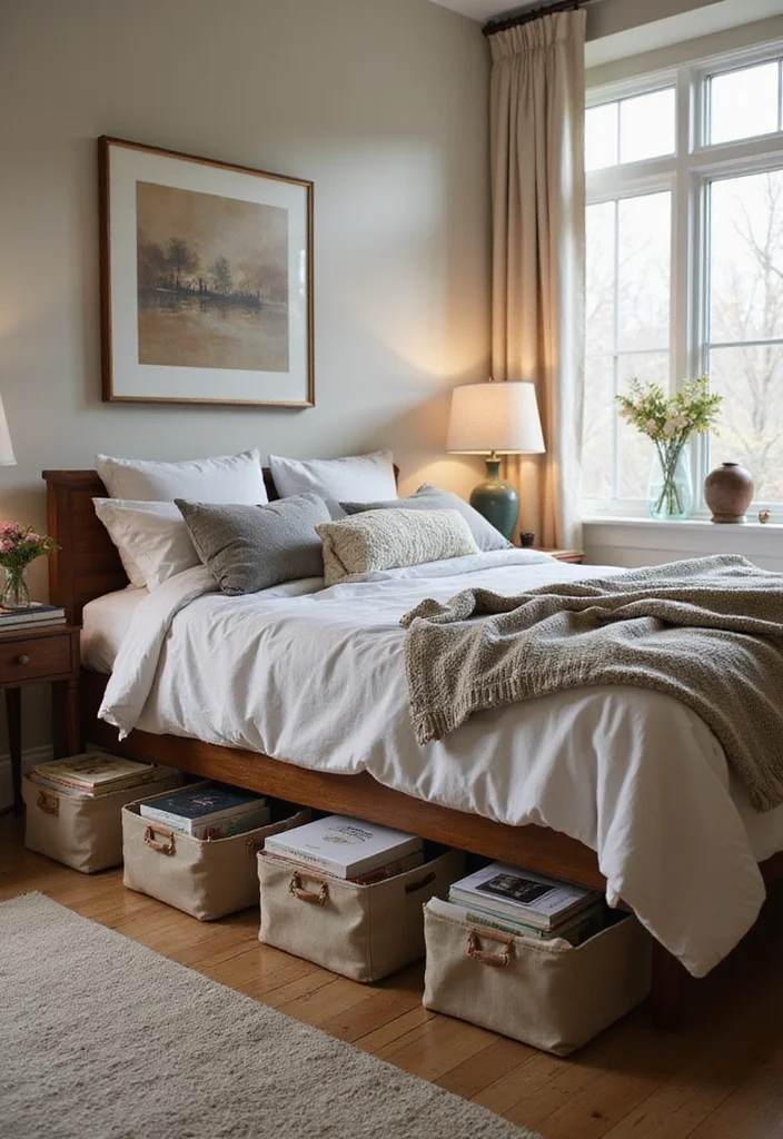 12 Living Room Library Ideas for Warm Cozy Intelligent Style 67 12 Living Room Library Ideas for Warm Cozy Intelligent Style - 7. Under-Bed Book Storage