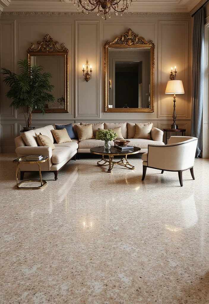 12 Living Room Tile Floor Ideas for Clean Durable Modern Living 111 12 Living Room Tile Floor Ideas for Clean Durable Modern Living - 11. Terrazzo Tiles