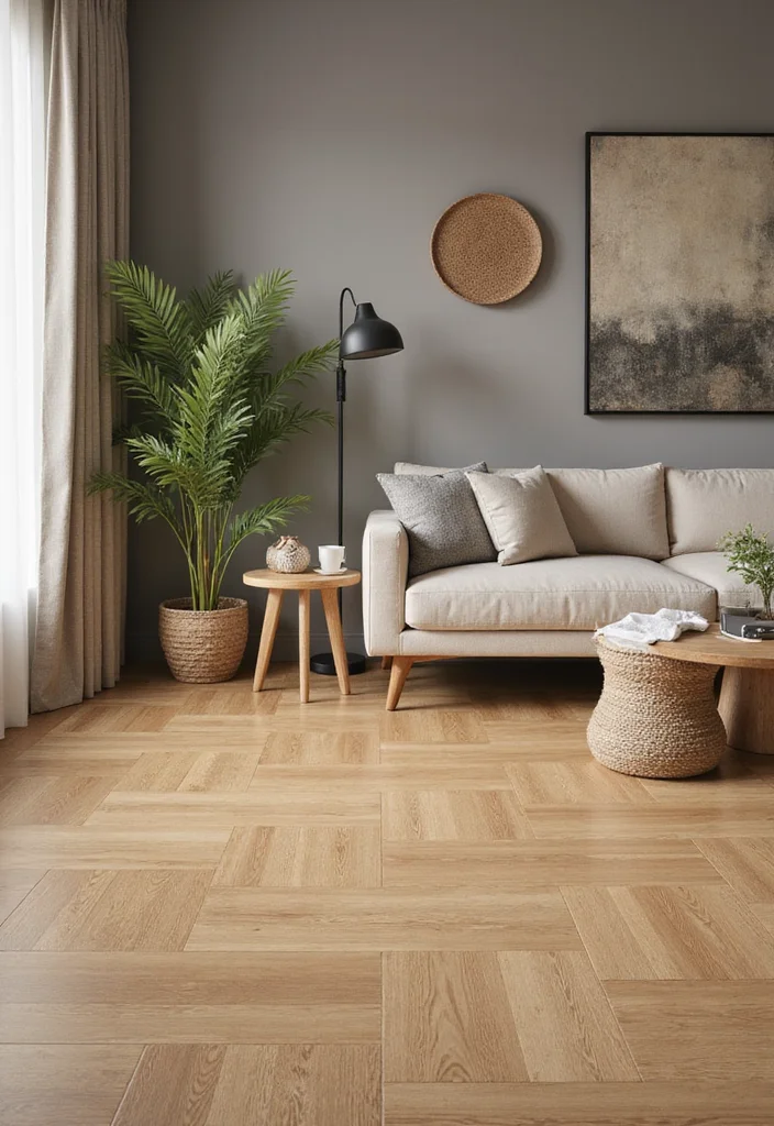 12 Living Room Tile Floor Ideas for Clean Durable Modern Living 122 12 Living Room Tile Floor Ideas for Clean Durable Modern Living - 12. Bamboo Composite Tiles