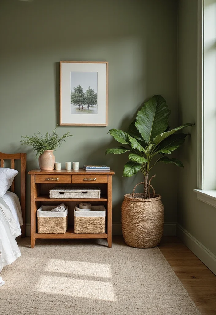 12 Olive Green Bedroom Ideas for Earthy Relaxed Modern Style 122 12 Olive Green Bedroom Ideas for Earthy Relaxed Modern Style - 12. Mindful Organization