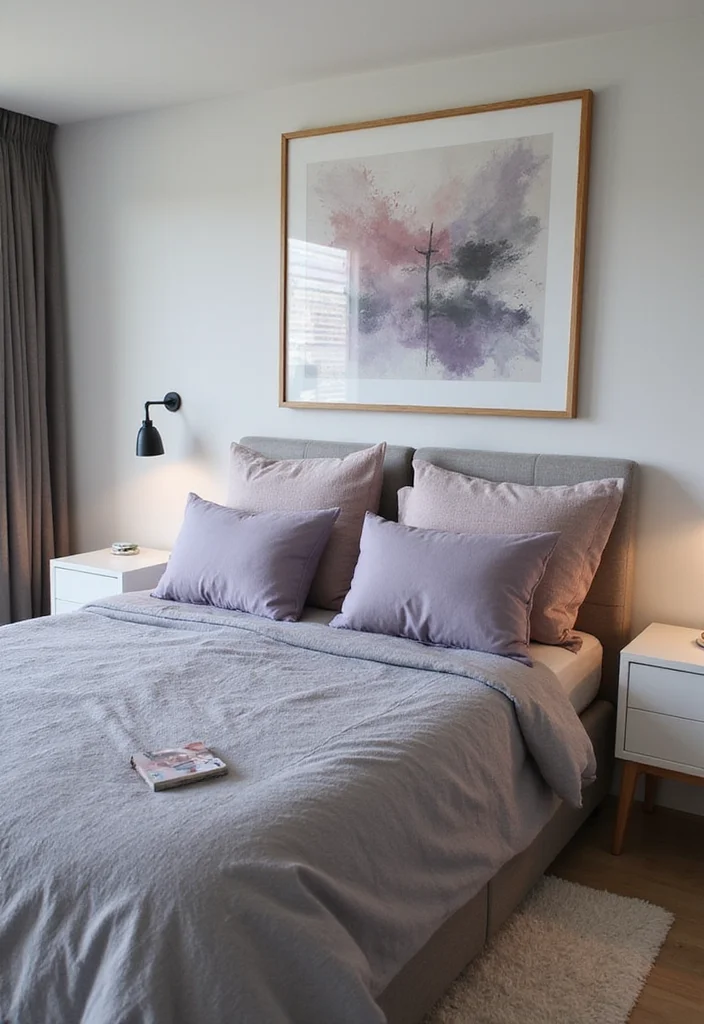 12 Purple and Gray Bedroom Ideas for Soft Elegant Moody Contrast 34 12 Purple and Gray Bedroom Ideas for Soft Elegant Moody Contrast - 4. Elegant Gray and Lilac Layering