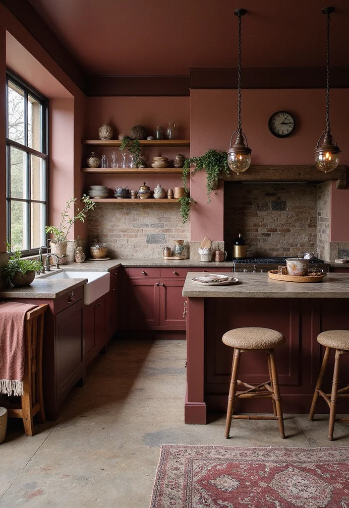 12 Red Kitchen Ideas for Warm Bold Energetic Style 12 12 Red Kitchen Ideas for Warm Bold Energetic Style - 2. Muted Burgundy Accents