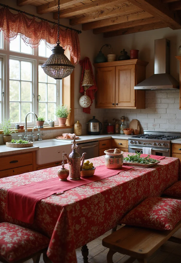 12 Red Kitchen Ideas for Warm Bold Energetic Style 78 12 Red Kitchen Ideas for Warm Bold Energetic Style - 8. Cozy Red Textiles