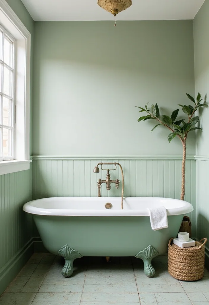 12 Sage Green Bathroom Ideas for Calm Natural Fresh Style 111 12 Sage Green Bathroom Ideas for Calm Natural Fresh Style - 11. Vintage Elements