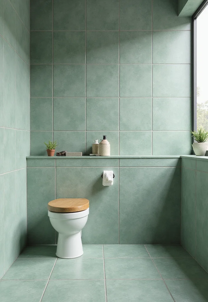 12 Sage Green Bathroom Ideas for Calm Natural Fresh Style 23 12 Sage Green Bathroom Ideas for Calm Natural Fresh Style - 3. Sage Green Tiles