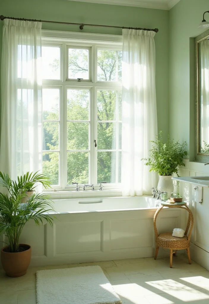 12 Sage Green Bathroom Ideas for Calm Natural Fresh Style 56 12 Sage Green Bathroom Ideas for Calm Natural Fresh Style - 6. Natural Light Enhancements