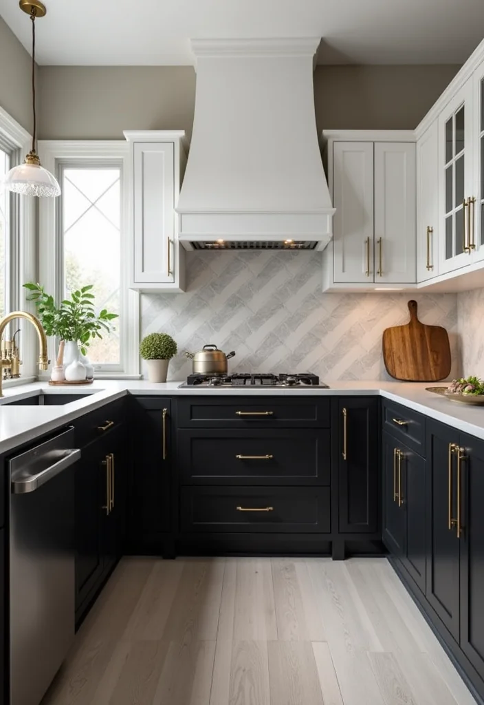 12 Small Kitchen Color Ideas for Bright Open Spacious Vibes 111 12 Small Kitchen Color Ideas for Bright Open Spacious Vibes - 11. Classic Black and White Contrast
