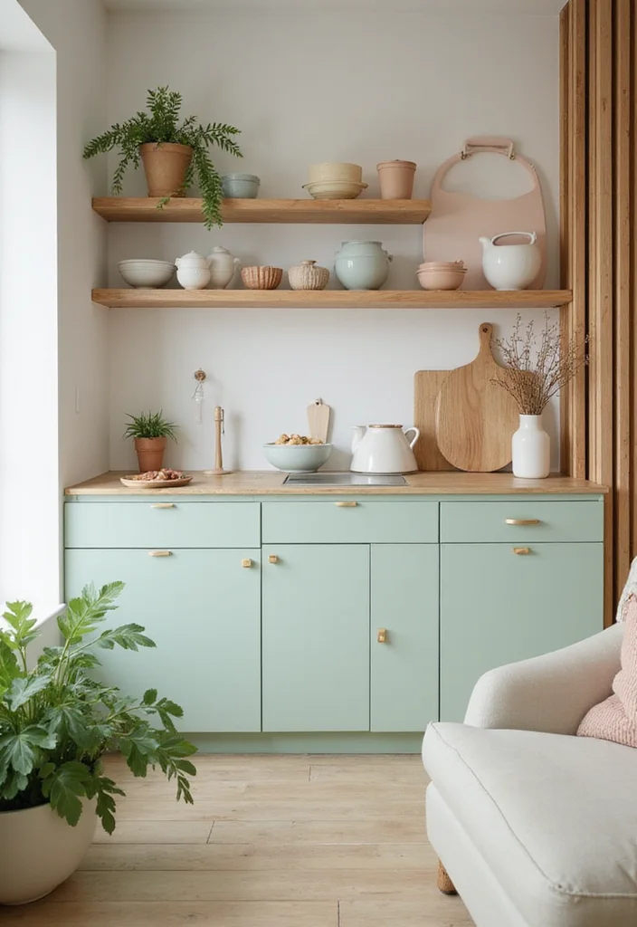 12 Small Kitchen Color Ideas for Bright Open Spacious Vibes 12 12 Small Kitchen Color Ideas for Bright Open Spacious Vibes - 2. Soft Pastel Palette