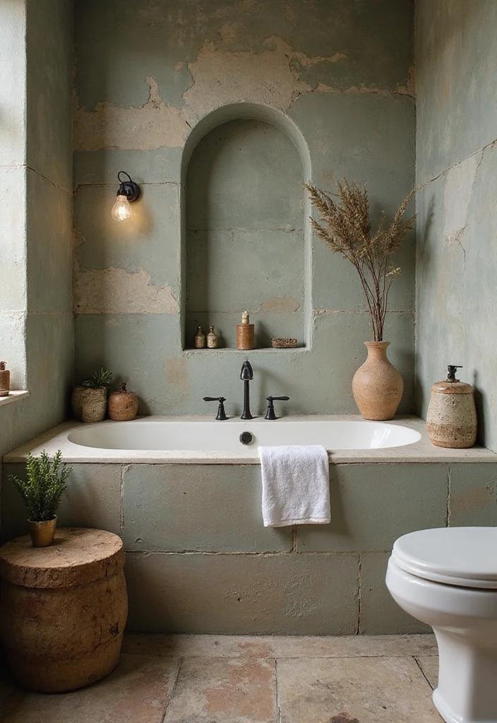 12 Small Rustic Bathroom Ideas for Warm Cozy Country Charm 34 12 Small Rustic Bathroom Ideas for Warm Cozy Country Charm - 4. Earthy Color Palettes for Relaxation