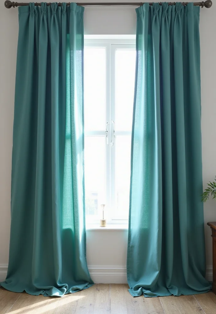 12 Teal Bedroom Ideas for Rich Calm Modern Color 56 12 Teal Bedroom Ideas for Rich Calm Modern Color - 6. Teal Curtains