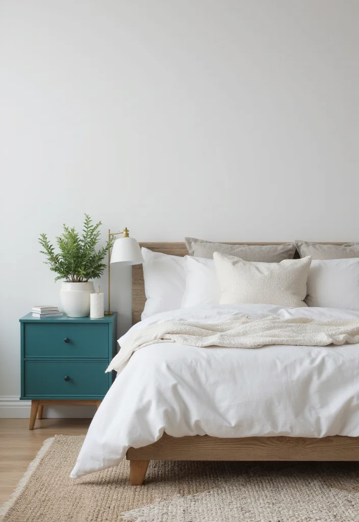 12 Teal Bedroom Ideas for Rich Calm Modern Color 67 12 Teal Bedroom Ideas for Rich Calm Modern Color - 7. Teal Nightstand