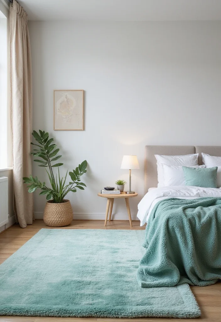 12 Teal Bedroom Ideas for Rich Calm Modern Color 78 12 Teal Bedroom Ideas for Rich Calm Modern Color - 8. Teal Rug