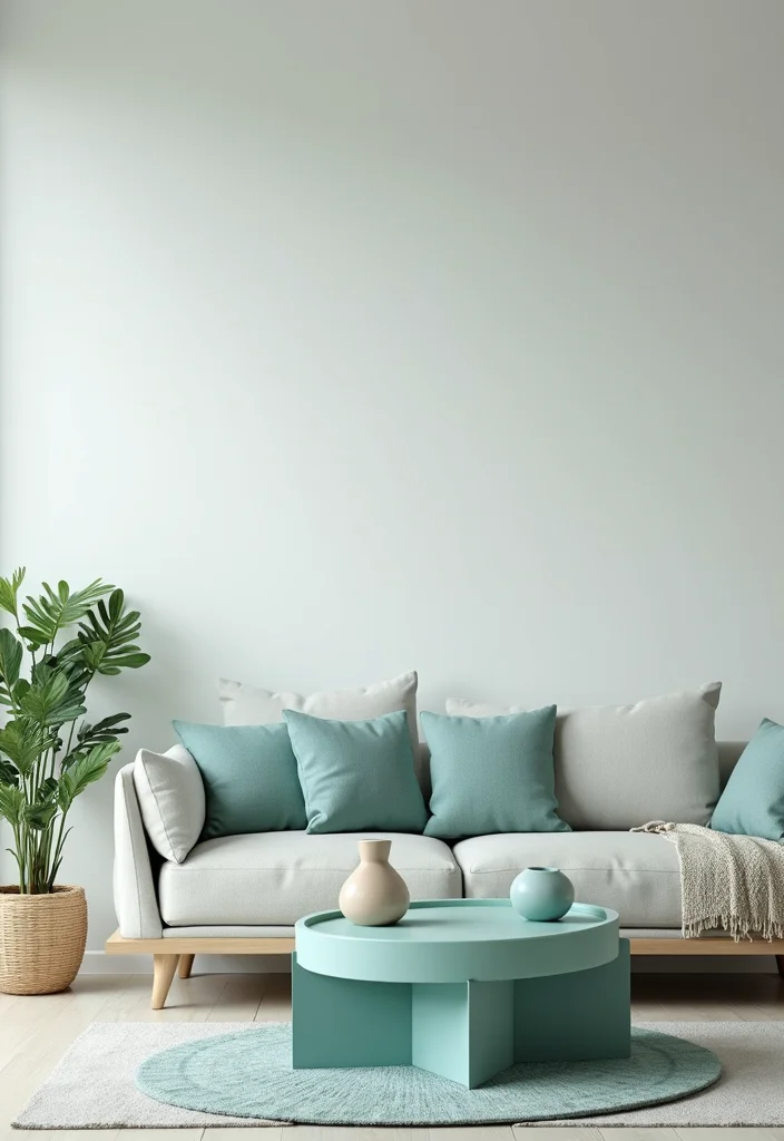 12 Teal Living Room Ideas for Calm Rich Beautiful Color 23 12 Teal Living Room Ideas for Calm Rich Beautiful Color - 3. Minimalist Teal Decor for Small Spaces