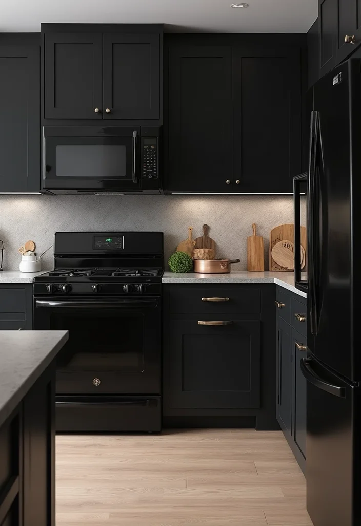 14 Black Kitchen Ideas for Bold Modern Sleek Style - 12. Black Appliances for a Modern Edge
