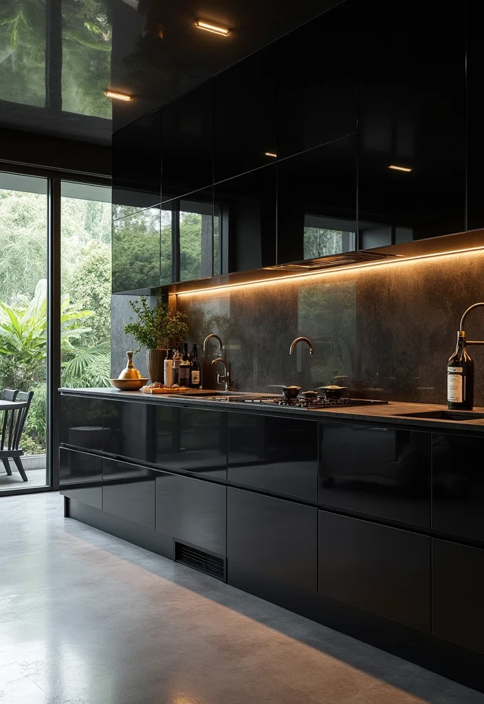 14 Black Kitchen Ideas for Bold Modern Sleek Style - 8. Glossy Black Finishes