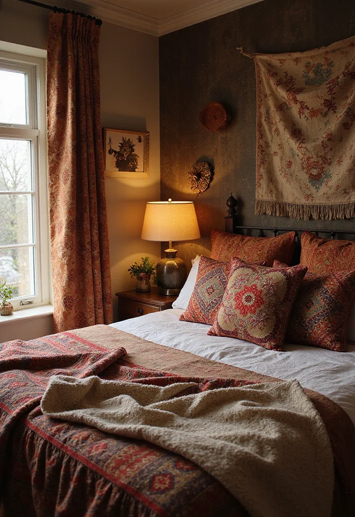 14 Brown Bedroom Ideas for Warm Cozy Natural Comfort 67 14 Brown Bedroom Ideas for Warm Cozy Natural Comfort - 7. Bohemian Textiles