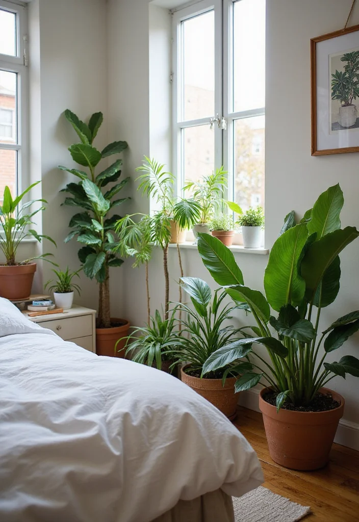 14 Brown Bedroom Ideas for Warm Cozy Natural Comfort 89 14 Brown Bedroom Ideas for Warm Cozy Natural Comfort - 9. Indoor Plants