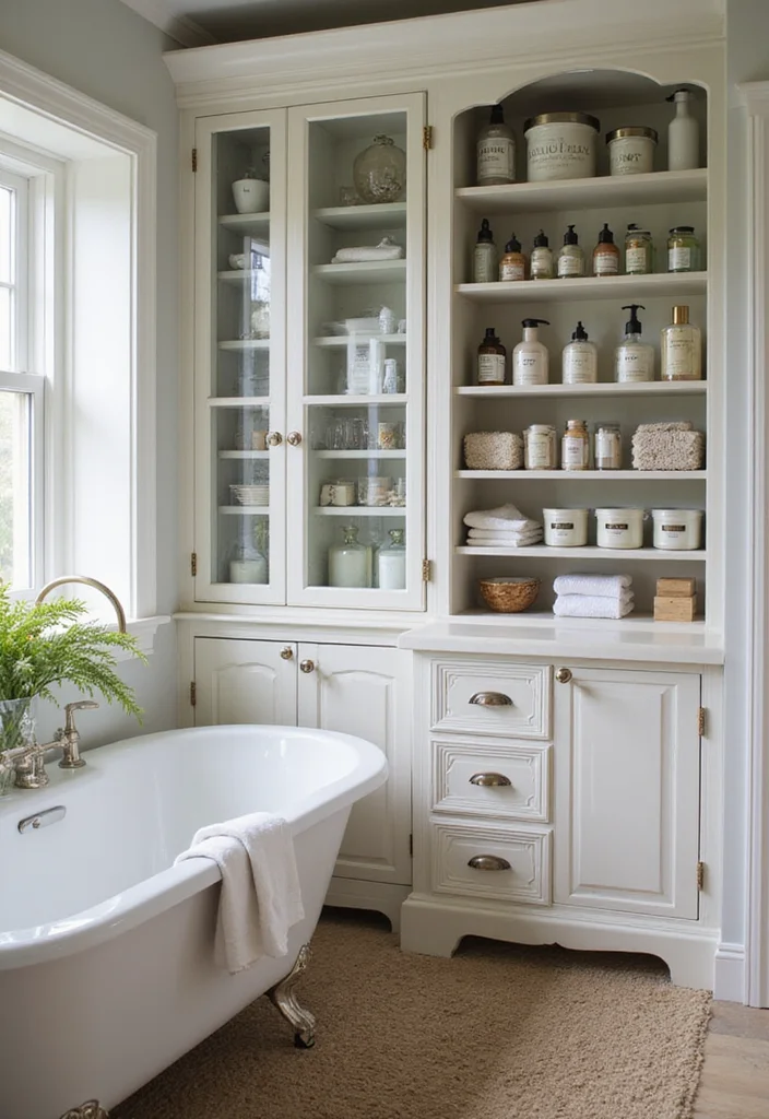 14 Country Bathroom Ideas for Classic Comfortable Everyday Style 100 14 Country Bathroom Ideas for Classic Comfortable Everyday Style - 10. Charming Apothecary Storage