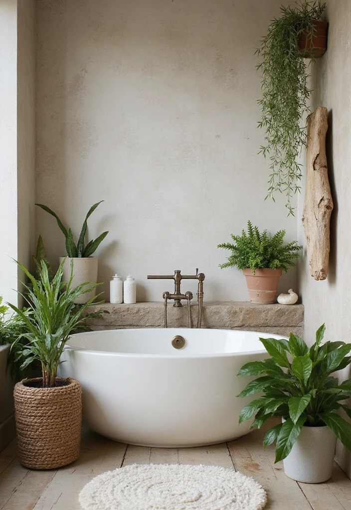 14 Country Bathroom Ideas for Classic Comfortable Everyday Style 133 14 Country Bathroom Ideas for Classic Comfortable Everyday Style - 13. Nature-Inspired Finishing Touches