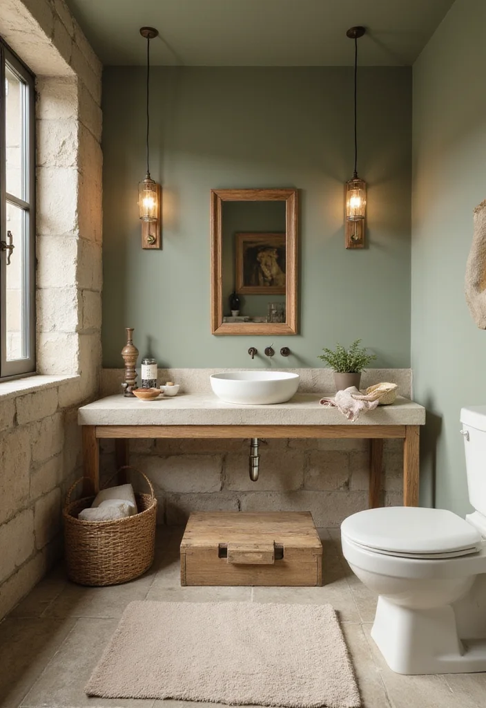 14 Country Bathroom Ideas for Classic Comfortable Everyday Style 56 14 Country Bathroom Ideas for Classic Comfortable Everyday Style - 6. Earthy Color Inspiration