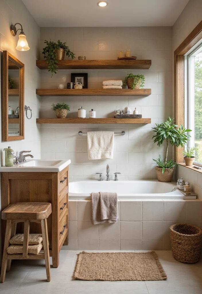 14 Country Bathroom Ideas for Classic Comfortable Everyday Style 78 14 Country Bathroom Ideas for Classic Comfortable Everyday Style - 8. Warmth of Wood Accents