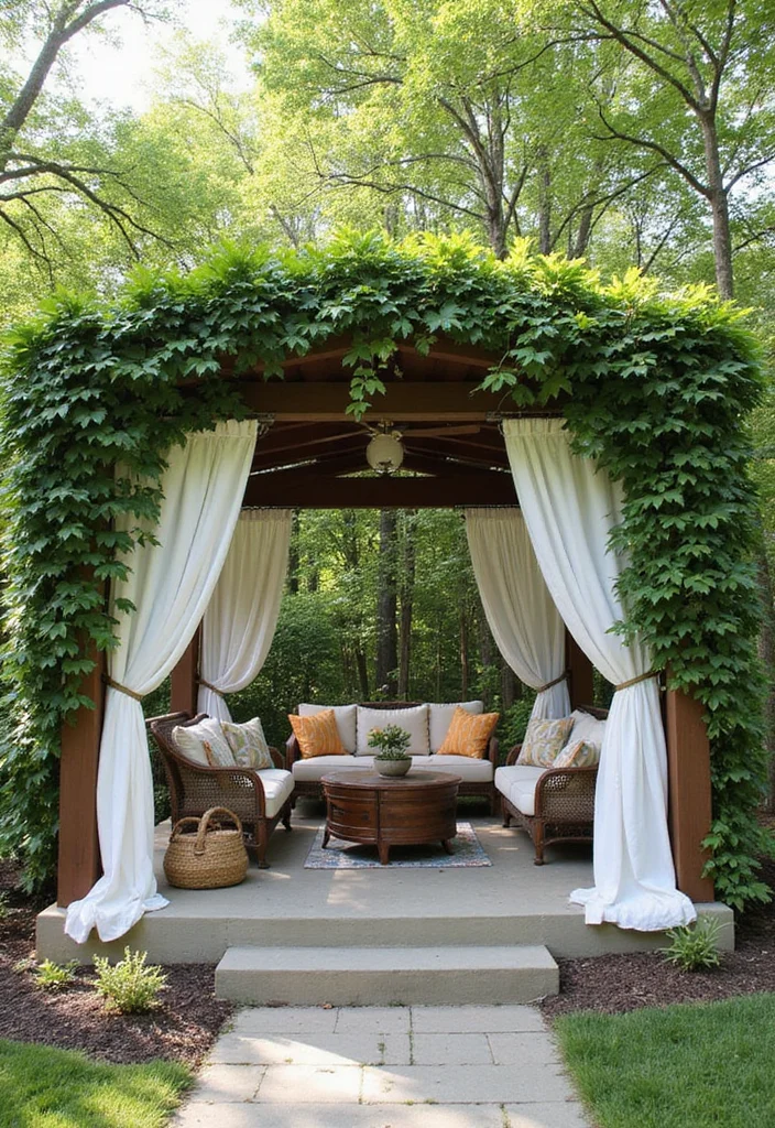 14 Fancy Backyard Ideas for Elegant Stylish Outdoor Living 23 14 Fancy Backyard Ideas for Elegant Stylish Outdoor Living - 3. Stylish Pergola Retreat
